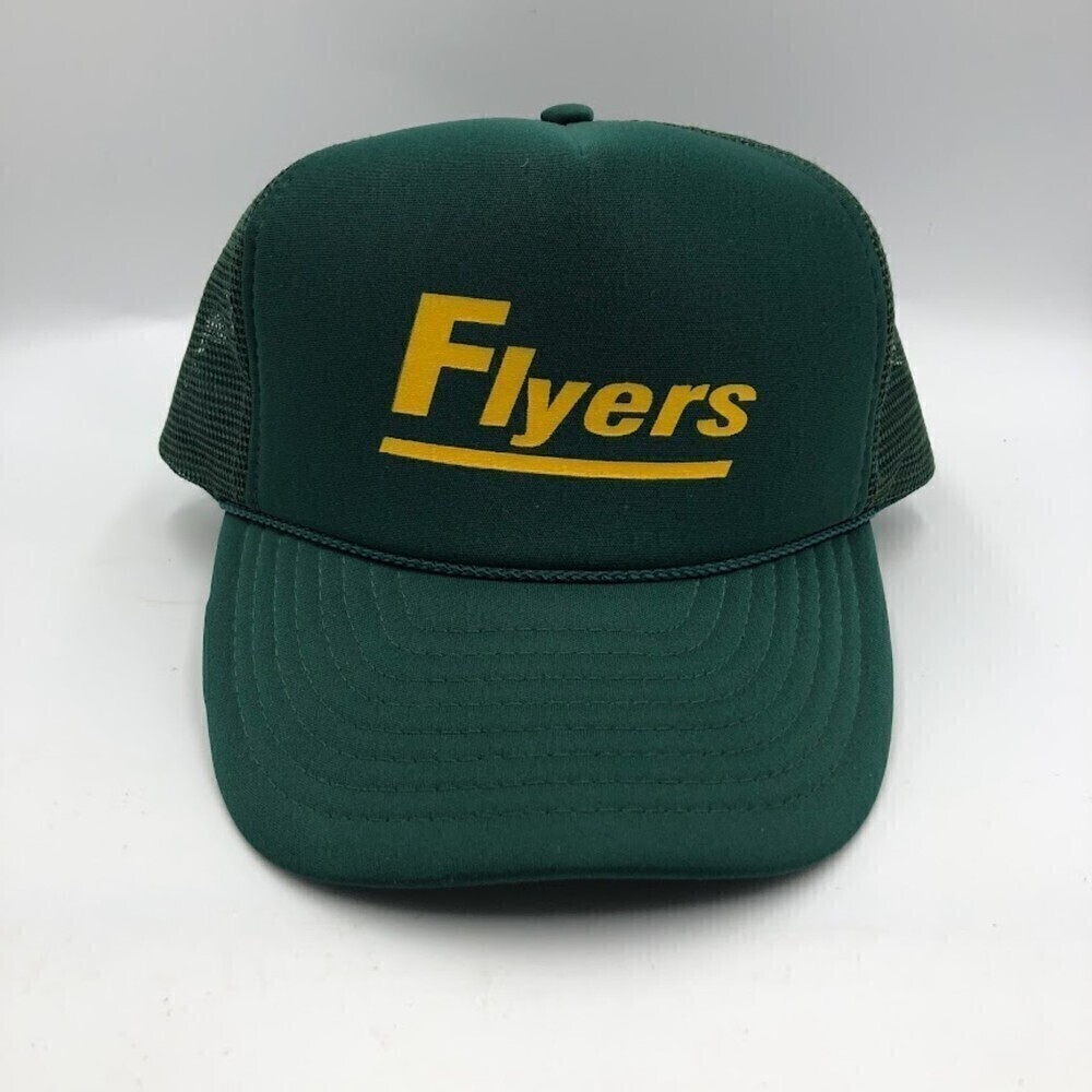 Vintage Flyers Green Mesh Trucker Nissun Baseball Cap Hat Mid Century Snapback - Picture 4 of 10